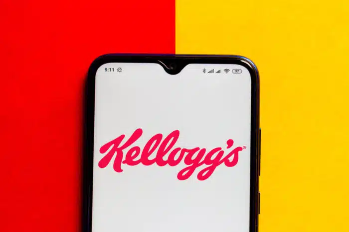 In this photo illustration the Kellogg Company (Kellogg's) logo seen displayed on a smartphone.