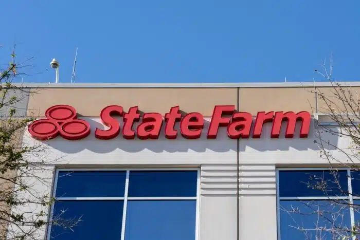 A State Farm sign on its office in Dallas, Texas, USA - state farm racial discrimination class action