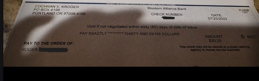 Kroger data breach 7-28-22 settlement rebates