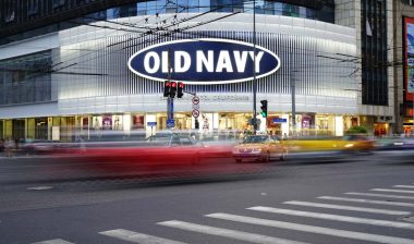 Exterior of an Old Navy store in a city.