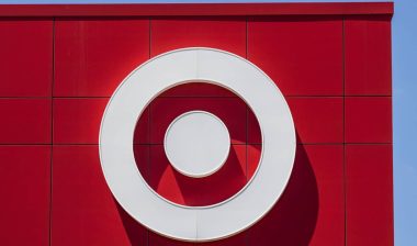 Close up of Target signage against a blue sky.