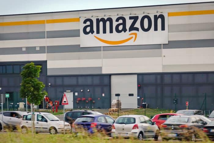 Exterior of Amazon distribution center.