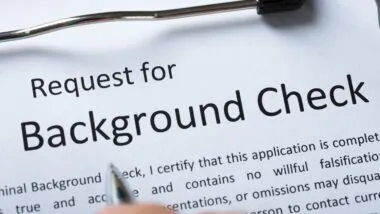 High Angel View Of Background Check Application Form With Pen