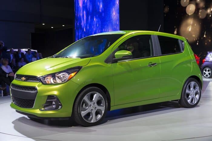 Exterior of Chevrolet Spark car on display at New York International Auto Show at Javits Center.