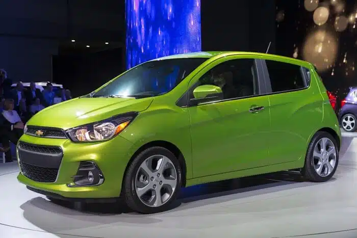 Exterior of Chevrolet Spark car on display at New York International Auto Show at Javits Center.