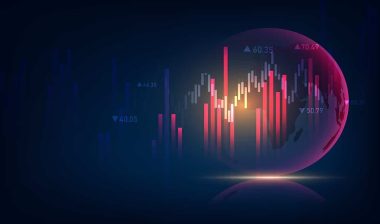 World business graph or chart stock market or forex trading graph.
