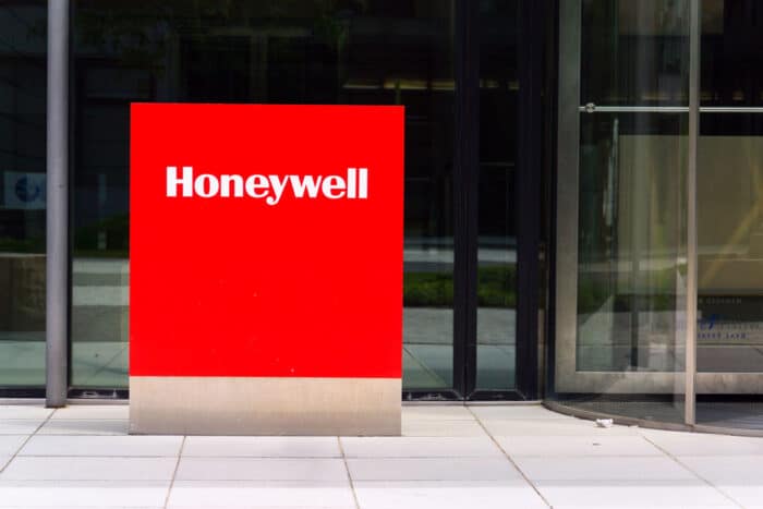 Honeywell signage outside of Honeywell headquarters.