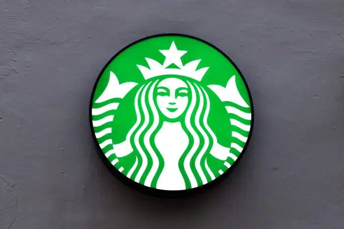 Starbucks exterior logo.