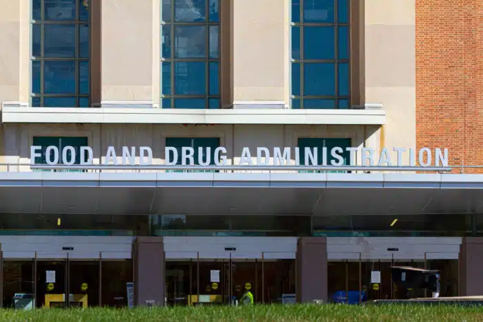 Close up view of the headquarters of US Food and Drug Administration (FDA).