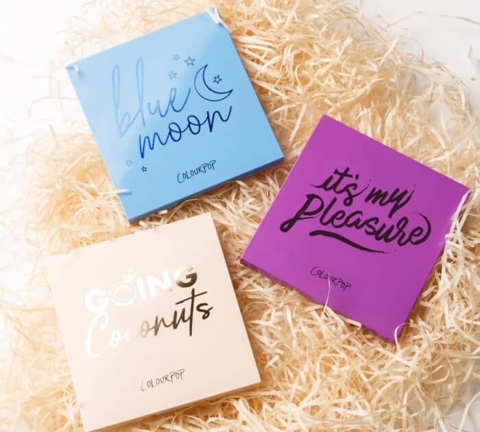 Eye shadows cosmetics product as luxury beauty brand promotion. Makeup palette close up. Colourpop