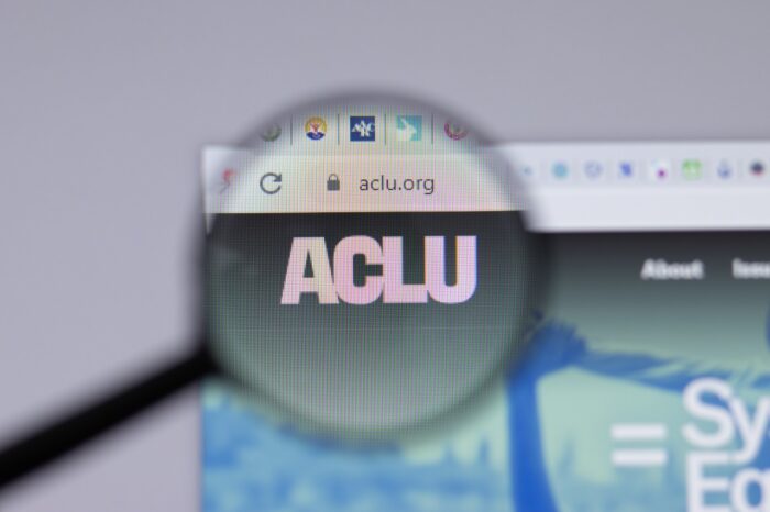 American Civil Liberties Union ACLU logo close-up on website page