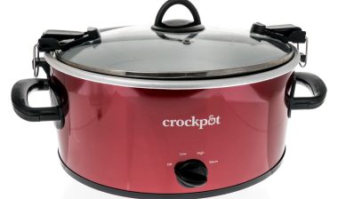 Crock pot slow cooker on an isolated background