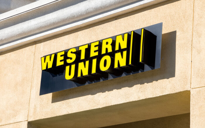 Western Union sign and logo.