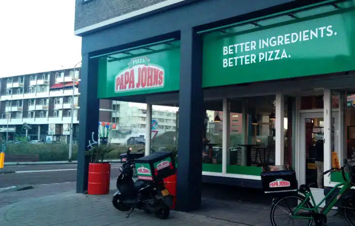 Exterior of a Papa John's location.
