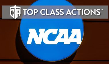 NCAA Headquarters sign, representing the NCAA class action lawsuit over NIL restrictions.