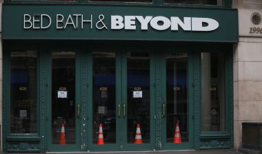 Close up of a Bed Batch & Beyond location in NYC.