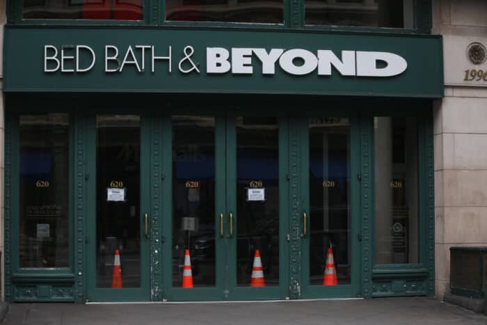 Close up of a Bed Batch & Beyond location in NYC.