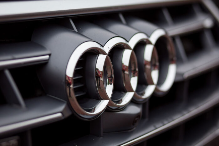 Close up of Audi grille.