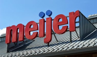 Close up of Meijer signage against a blue sky, representing the Meijer hydrogen peroxide class action lawsuit.