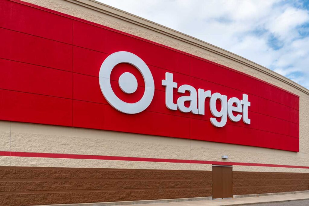 Exterior of a Target store against a blue sky.