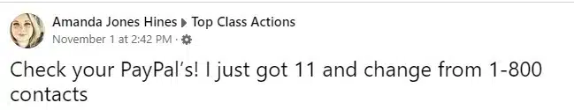 1-800 Contacts 2nd Payment FB 11-1-22 checks on the way