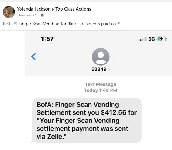 Vending Machine Finger Scan FB 11-9-22  checks on the way
