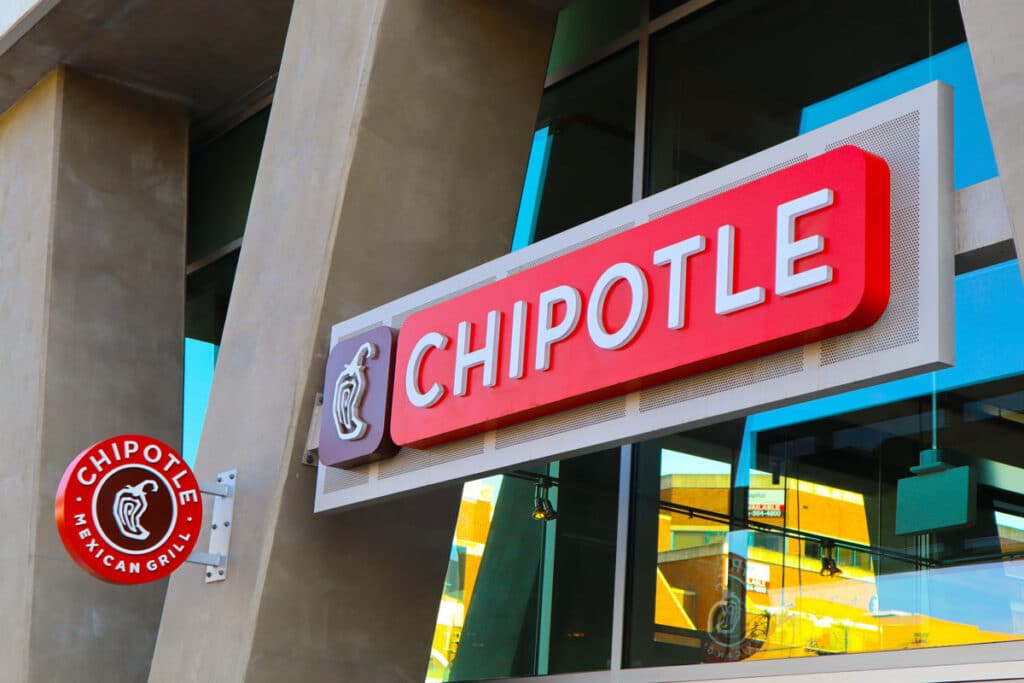 Chipotle Mexican Grill sign.