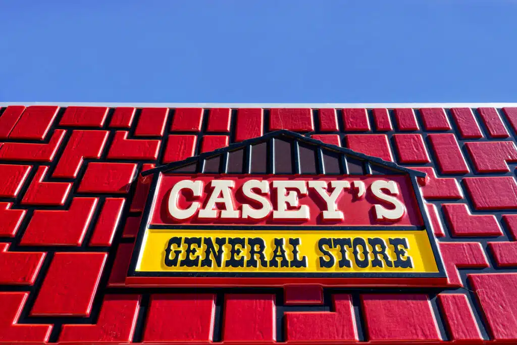 Close up of Casey's General Store signage.