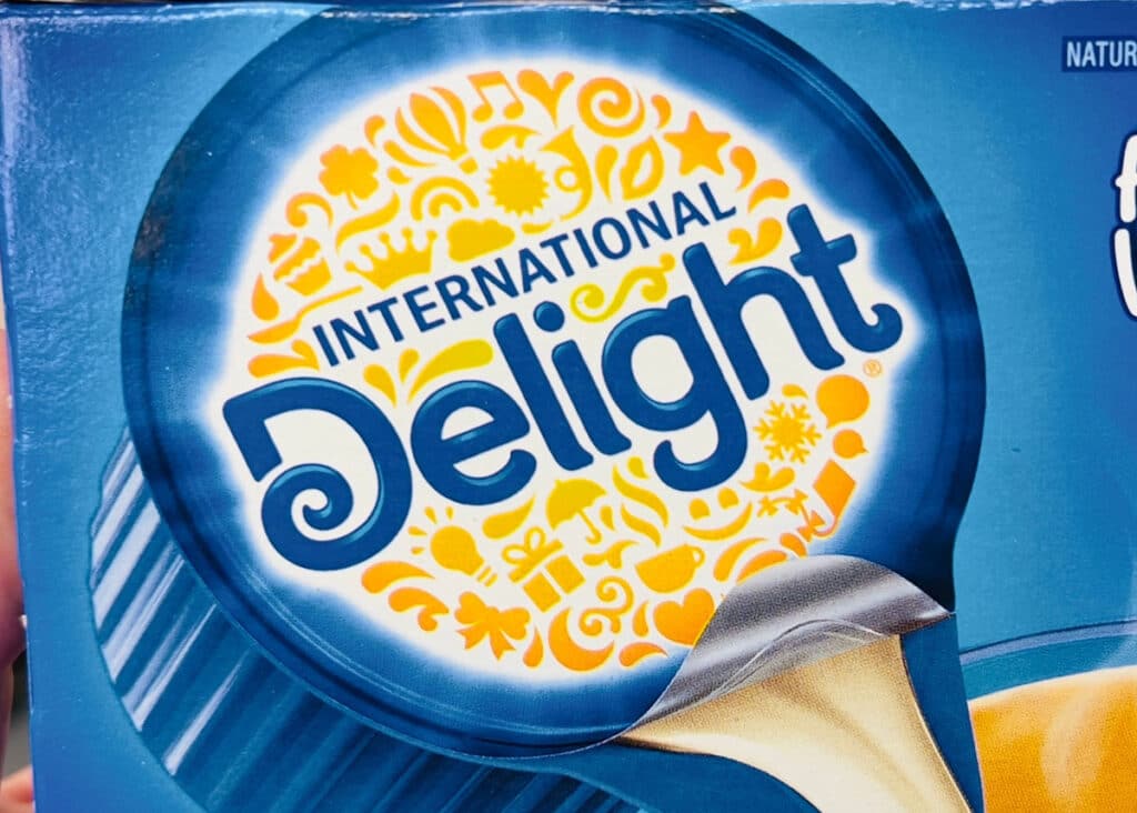 Close up of International Delight logo.