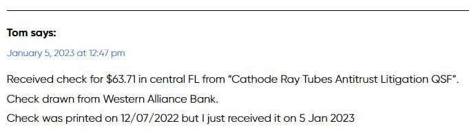 CRT Indirect Purchaser Site 1-5-23 class action settlement payments