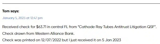 CRT Indirect Purchaser Site 1-5-23 class action settlement payments