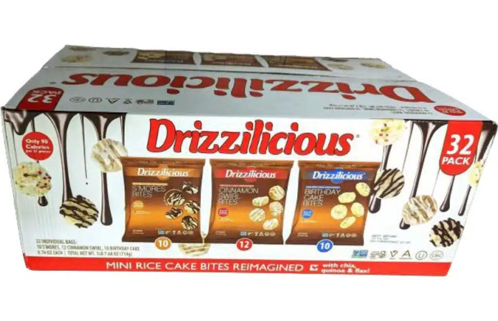 Product photo of recalled Drizzilicious rice cakes.