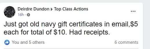 Old Navy FB 12-16-22 class action settlement payments