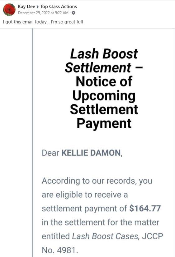 Rodan + Fields FB 12-29-22 class action settlement payments