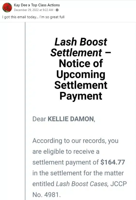 Rodan + Fields FB 12-29-22 class action settlement payments
