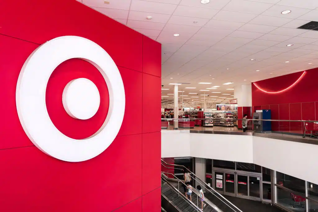 Target symbol displayed at the entrance to a store.