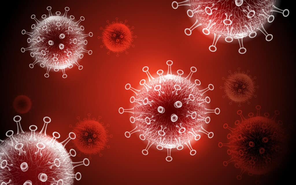 Rendering of COVID cells.