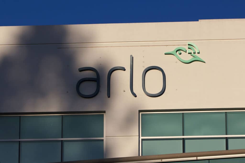 Close up of Arlo signage.