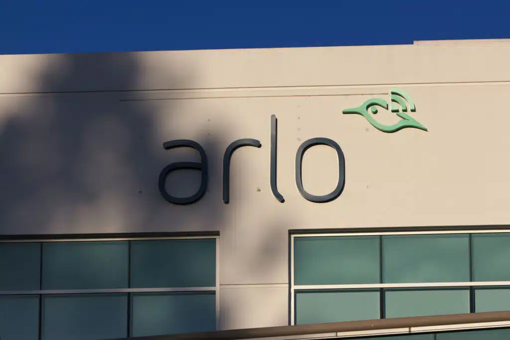 Close up of Arlo signage.