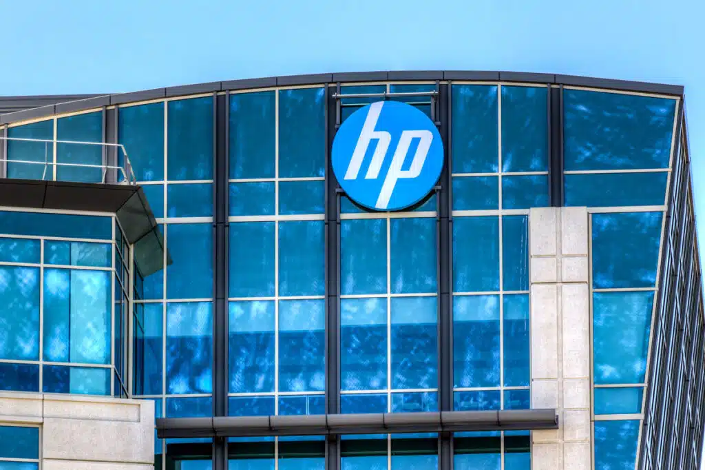 Exterior of the HP building against a blue sky, representing the HP class action settlement.