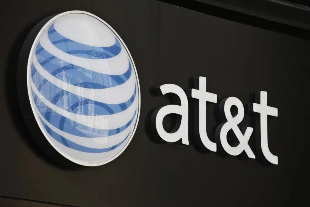 Close up AT&T signage.