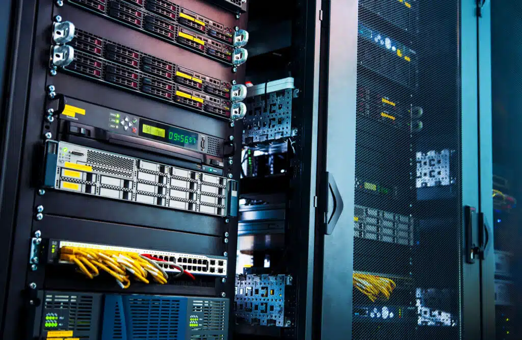 Close up of a computer server.