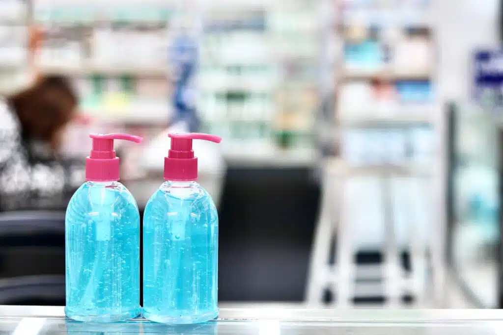 2 bottles of hand santizer