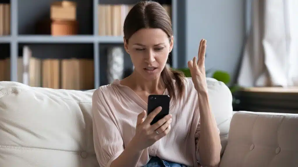Woman upset at more unwanted text