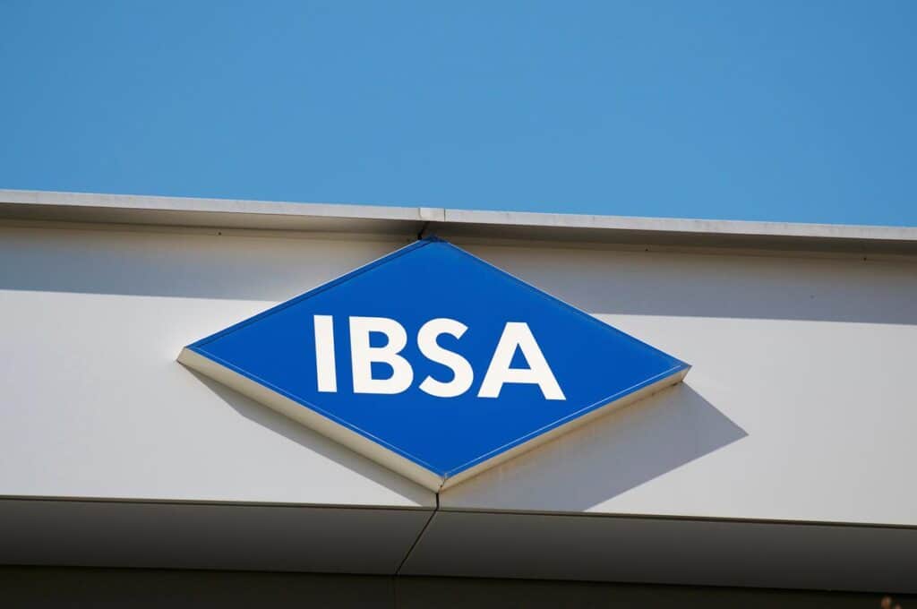 Close up of IBSA signage.