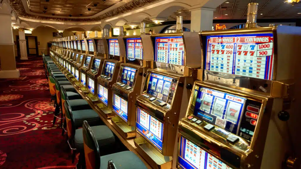 Slot machines inside the casino, representing the Rancho Mesquite Casino data breach class action