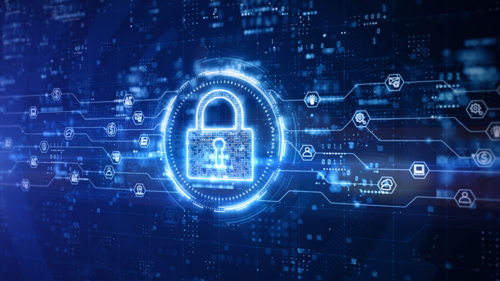 Padlock of Cyber Security Digital Data, representing the Accutech data breach class action settlement.