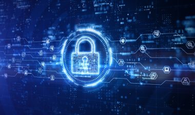 Padlock of Cyber Security Digital Data, representing the Accutech data breach class action settlement.
