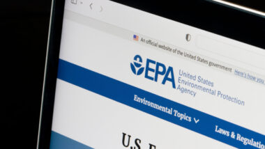 Website homepage of the United States Environmental Protection Agency (EPA) is seen on a laptop computer.