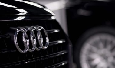 Audi emblem on front grill of Audi